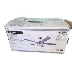 NIB 52" Stainless Steel Aero 5 blade Ceiling Fan Light LED